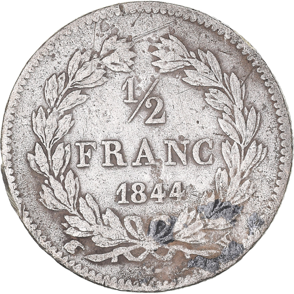 Münze, Frankreich, Louis-Philippe, 1/2 Franc, 1844, Lille, S+, Silber