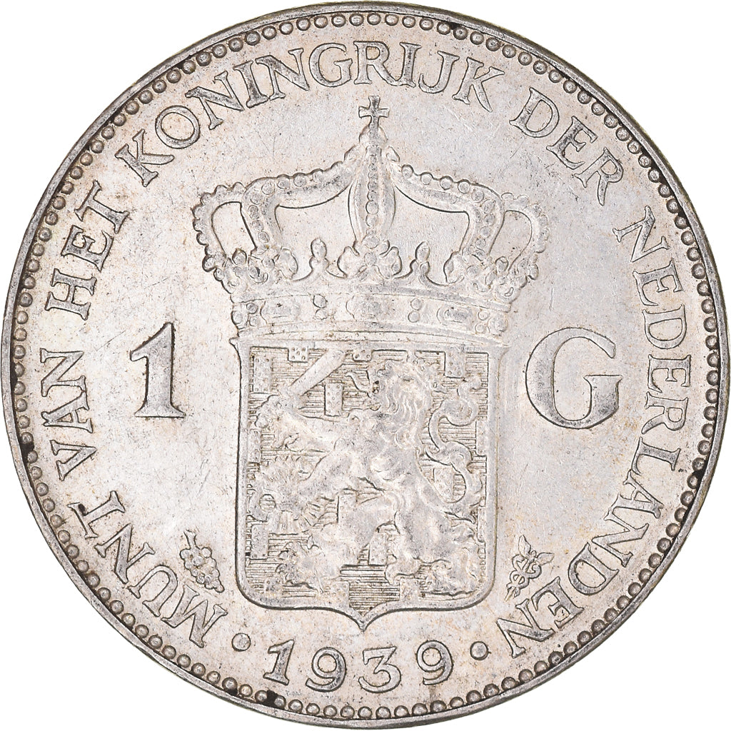 Coin, Netherlands, Wilhelmina I, Gulden, 1939, Utrecht, AU(50-53), Silver