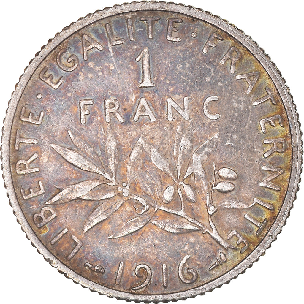Münze, Frankreich, Semeuse, Franc, 1916, Paris, VZ+, Silber, KM:844.1