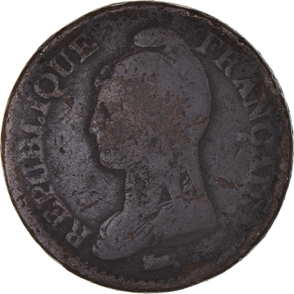 Moeda, França, Decime, AN 5, Paris, F(12-15), Bronze, Gadoury:187