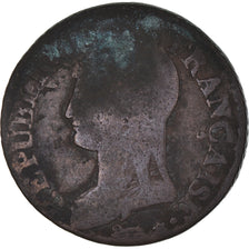 Coin, France, 5 Centimes, AN 5, Limoges, Surfrappe du Décime, F(12-15), Bronze