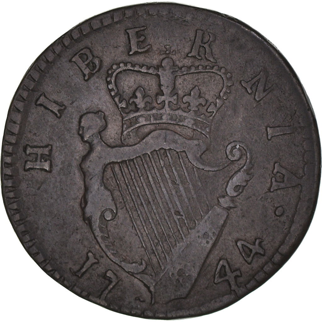 Coin, Ireland, Farthing, 1744, VF(30-35), Copper, KM:131, Spink:6609