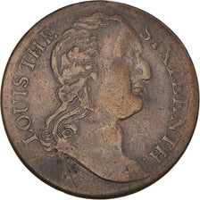 Reino Unido, Halfpenny Token, Louis XVI - Evasion, ca. 1790, EF(40-45), Cobre