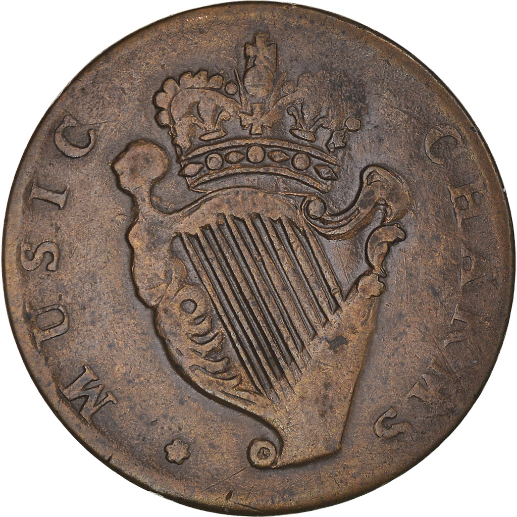 Reino Unido, Halfpenny Token, Louis XVI - Evasion, ca. 1790, EF(40-45), Cobre