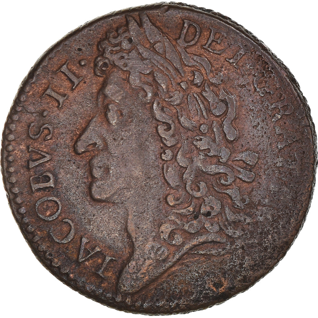 Monnaie, Irlande, Jacques II, Gunmoney, Shilling, sept 1689, TTB, Laiton, KM:94
