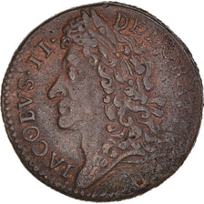 Monnaie, Irlande, Jacques II, Gunmoney, Shilling, sept 1689, TTB, Laiton, KM:94