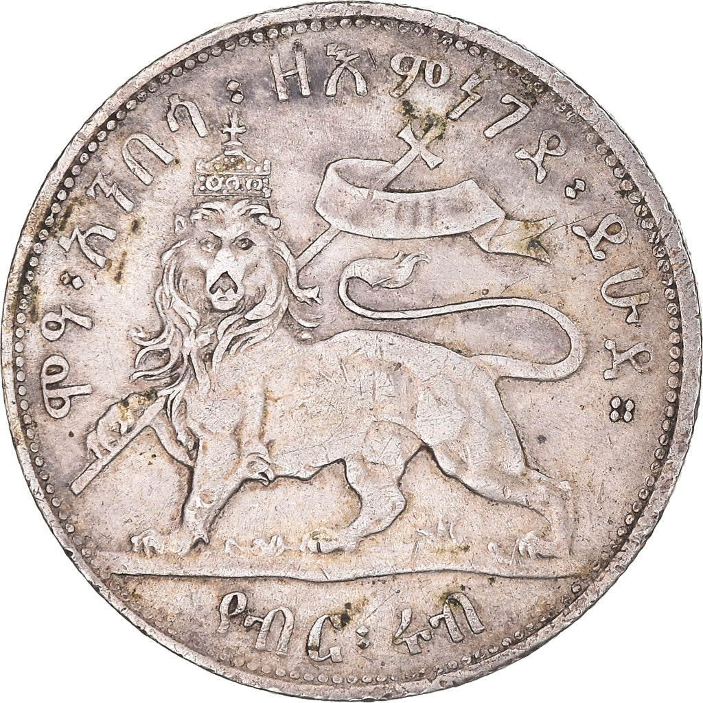 Moneta, Etiopia, Menelik II, 1/4 Birr, 1897, BB, Argento, KM:14