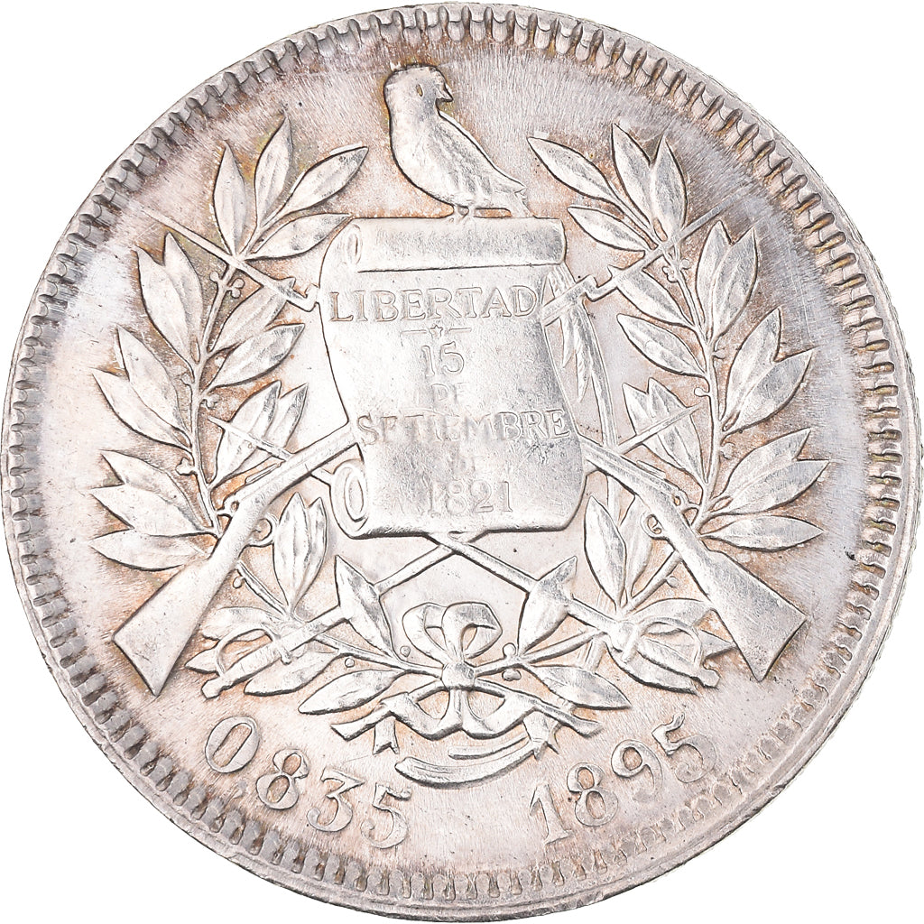 Monnaie, Guatemala, 2 Reales, Dos, 1895, SPL, Argent, KM:167