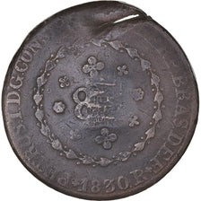 Coin, Brazil, MARANHAO, 40 Reis, 1835, Countermarked "M" on 80 reis, VF(20-25)