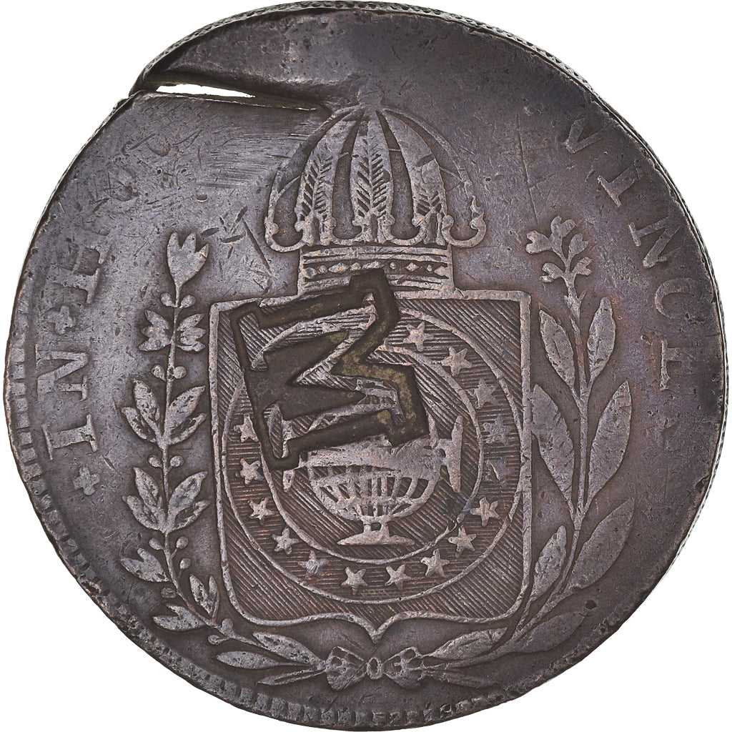 Coin, Brazil, MARANHAO, 40 Reis, 1835, Countermarked 