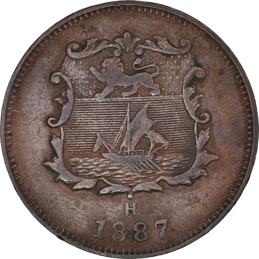 Monnaie, Bornéo du Nord, 1/2 Cent, 1887, Heaton, Birmingham, TB+, Bronze, KM:1
