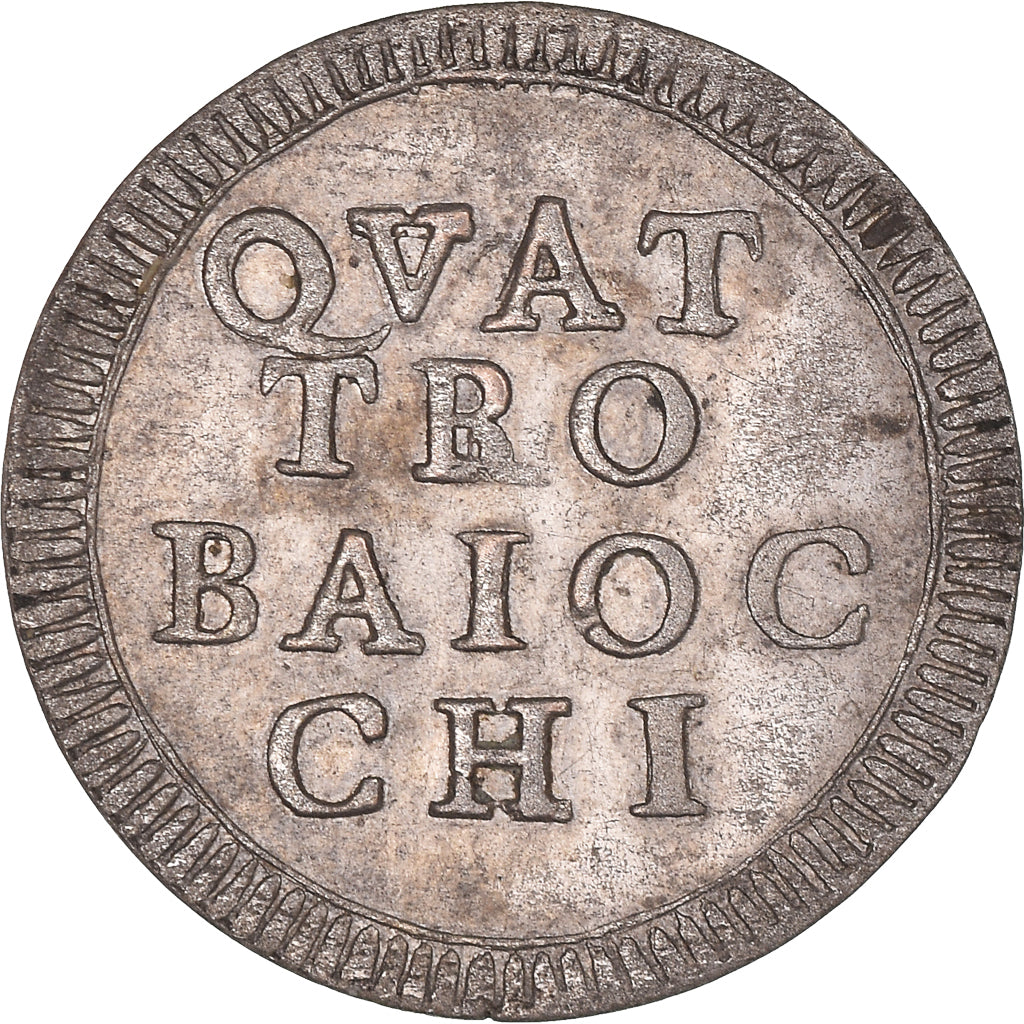 Moneta, STATI ITALIANI, PAPAL STATES, Pius VI, 4 Baiocchi, 1793, Roma, BB
