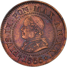 Coin, ITALIAN STATES, PAPAL STATES, Pius IX, Centesimo, 1866, Roma, MS(63)