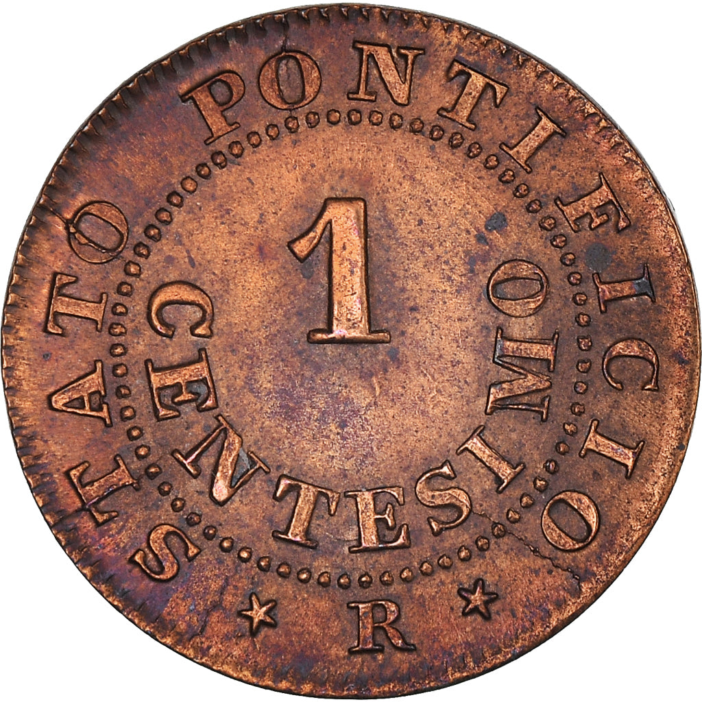 Coin, ITALIAN STATES, PAPAL STATES, Pius IX, Centesimo, 1866, Roma, MS(63)