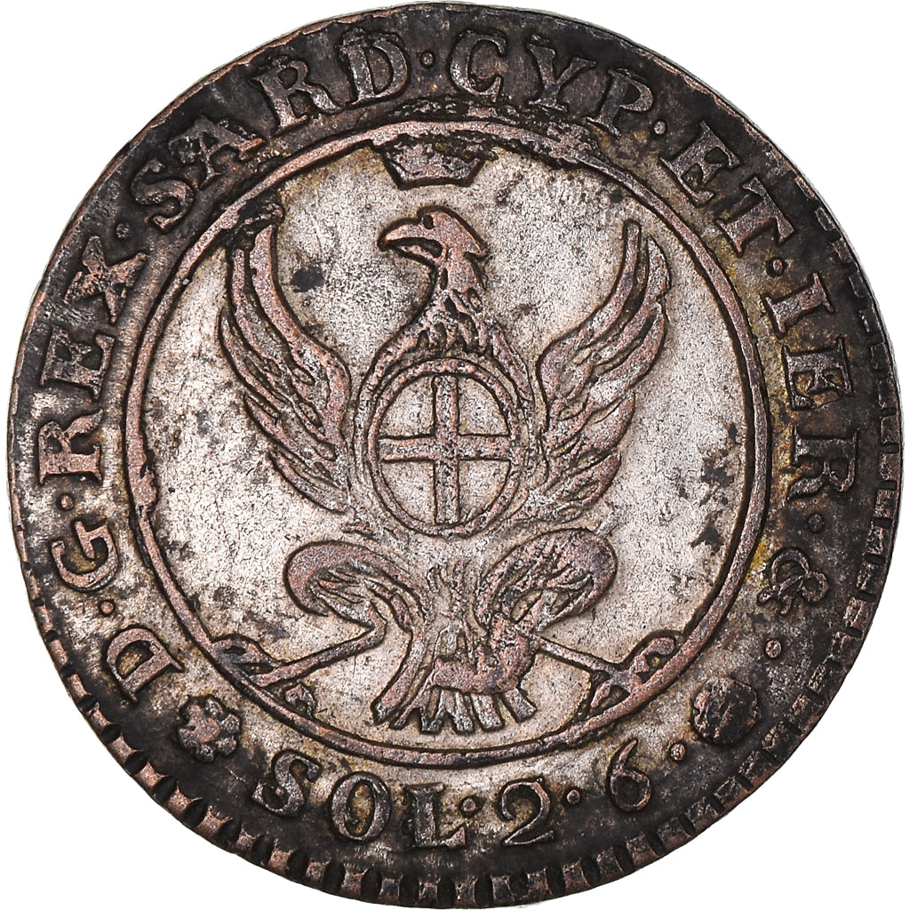 Münze, Italien Staaten, SARDINIA, Vittorio Emanuele I, 2.6 Soldi, 1815, Torino