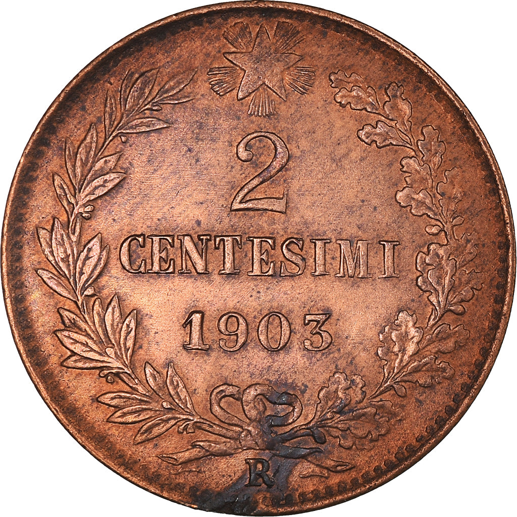 Moeda, Itália, Vittorio Emanuele III, 2 Centesimi, 1903, Rome, UNC, Bronze