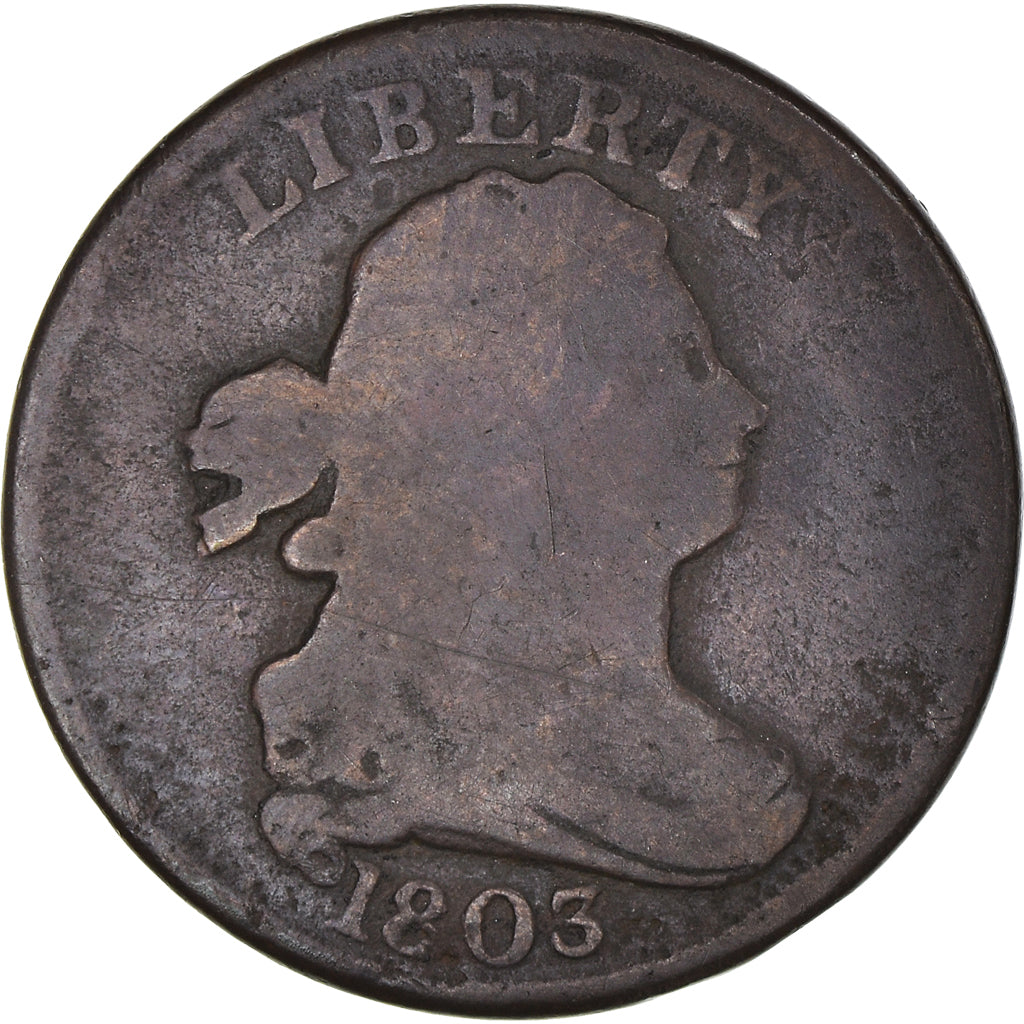Monnaie, États-Unis, Draped Bust Half Cent, Half Cent, 1803, U.S. Mint