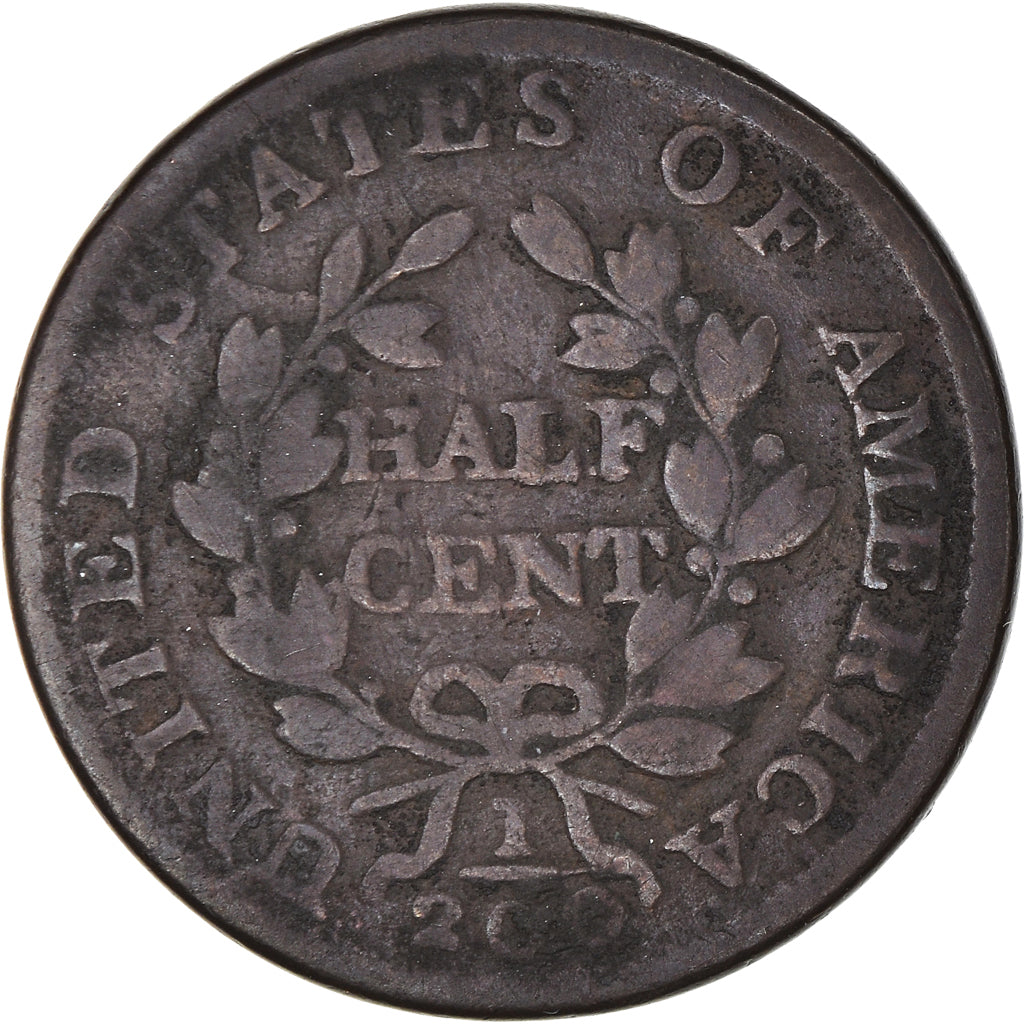 Monnaie, États-Unis, Draped Bust Half Cent, Half Cent, 1803, U.S. Mint