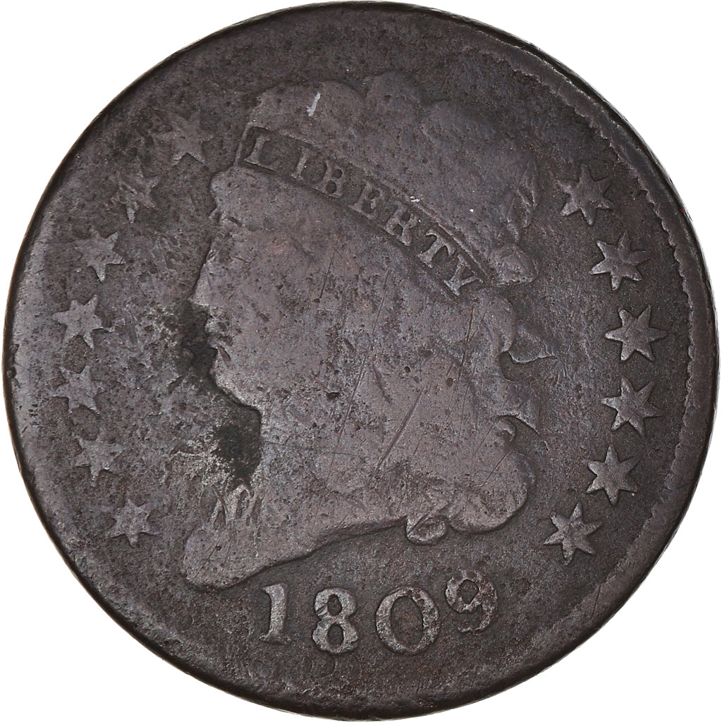 Moneta, Stati Uniti, Classic Head Half Cent, Half Cent, 1809, U.S. Mint