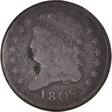 Moneta, Stati Uniti, Classic Head Half Cent, Half Cent, 1809, U.S. Mint