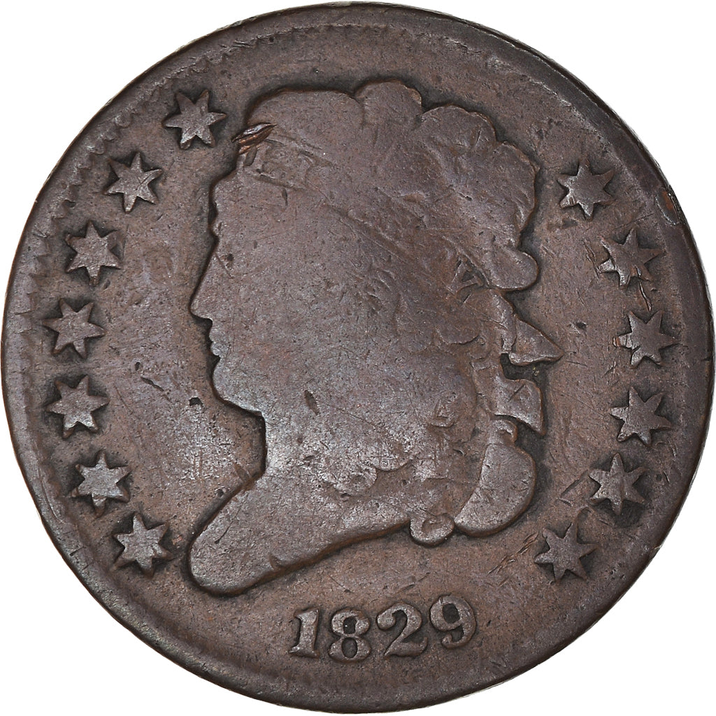 Moneta, Stati Uniti, Classic Head Half Cent, Half Cent, 1829, U.S. Mint