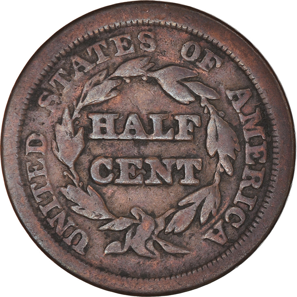 Coin, United States, Braided Hair Half Cent, Half Cent, 1853, U.S. Mint