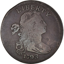 Coin, United States, Draped Bust Cent, Cent, 1798, U.S. Mint, VF(30-35), Copper