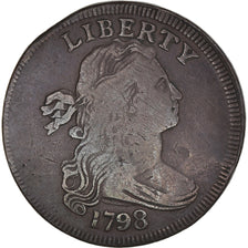 Moneta, USA, Draped Bust Cent, Cent, 1798, U.S. Mint, VF(30-35), Miedź, KM:22