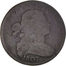 Coin, United States, Draped Bust Cent, Cent, 1807, U.S. Mint, F(12-15), Copper