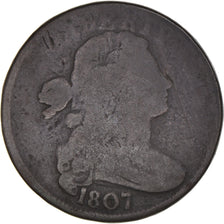 Moneta, USA, Draped Bust Cent, Cent, 1807, U.S. Mint, F(12-15), Miedź, KM:22