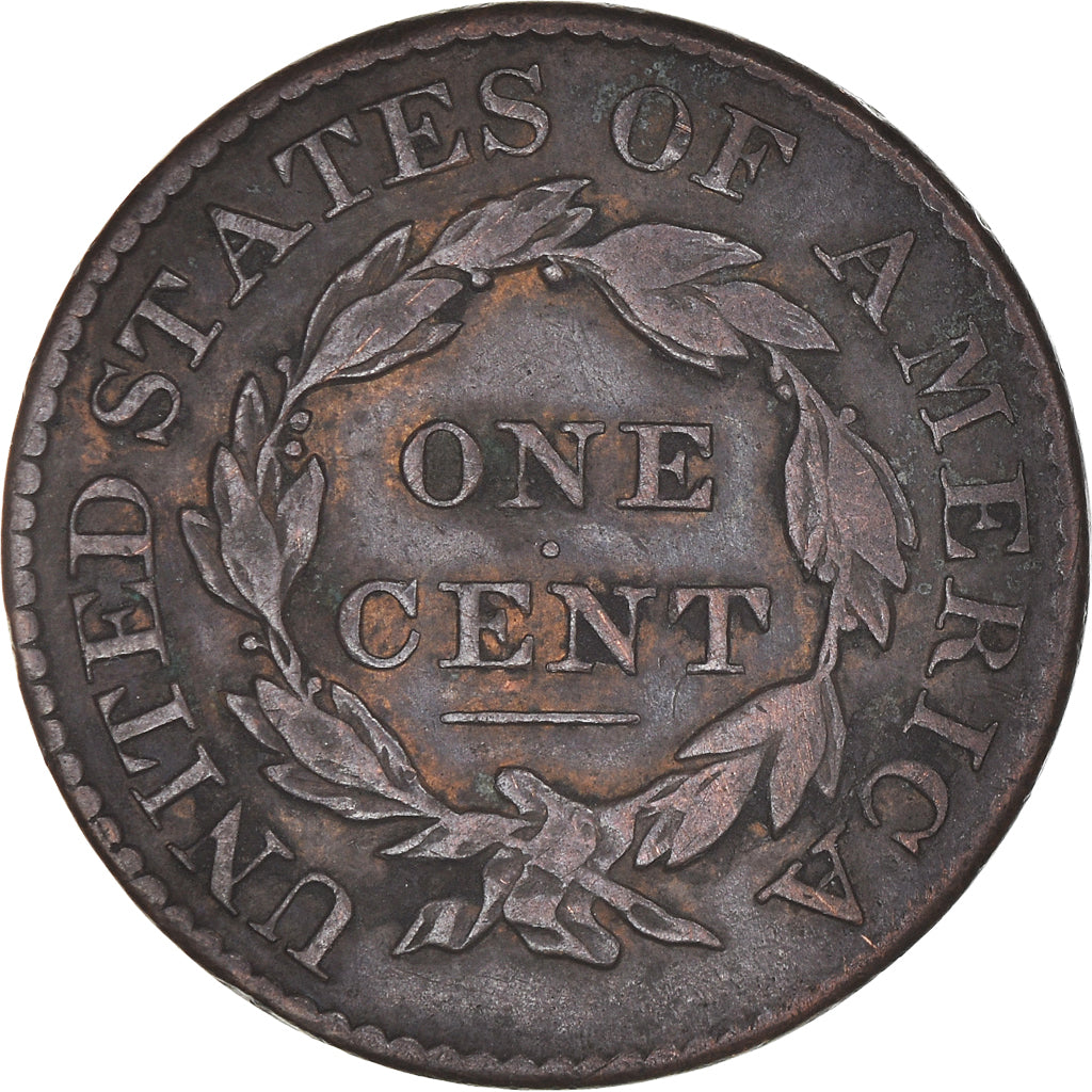 Coin, United States, Coronet Cent, Cent, 1826, U.S. Mint, Philadelphia