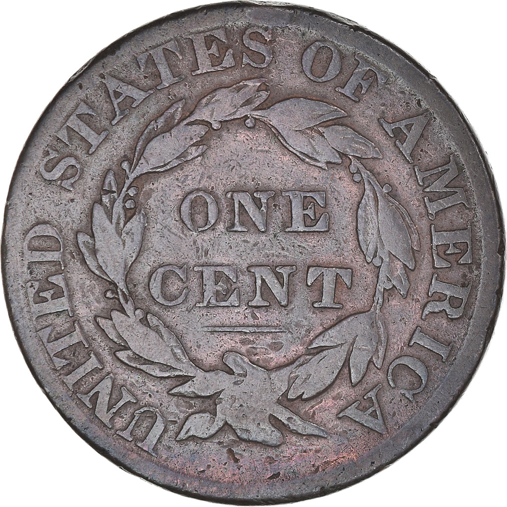 Coin, United States, Coronet Cent, Cent, 1829, U.S. Mint, Philadelphia