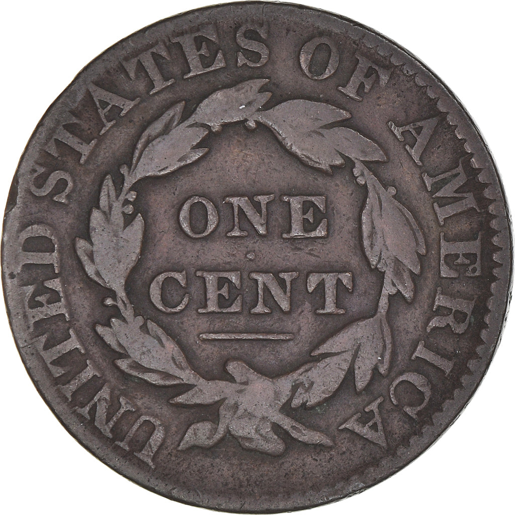 Coin, United States, Coronet Cent, Cent, 1831, U.S. Mint, Philadelphia
