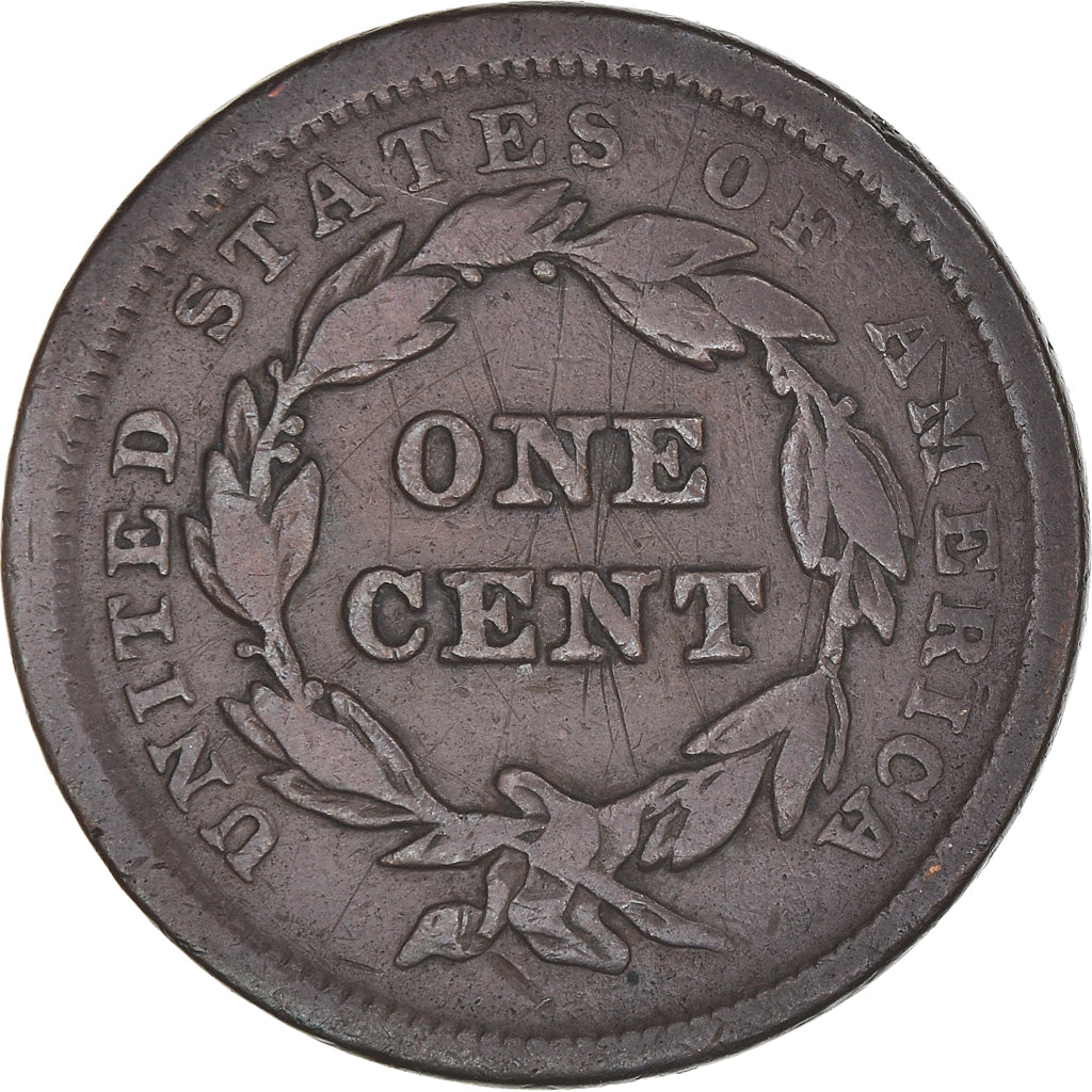 Coin, United States, Braided Hair Cent, Cent, 1841, U.S. Mint, Philadelphia