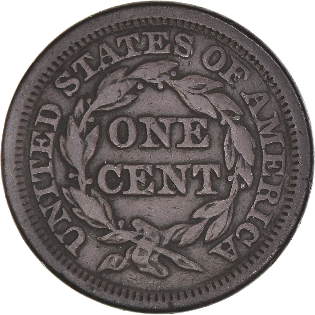 Coin, United States, Braided Hair Cent, Cent, 1848, U.S. Mint, Philadelphia