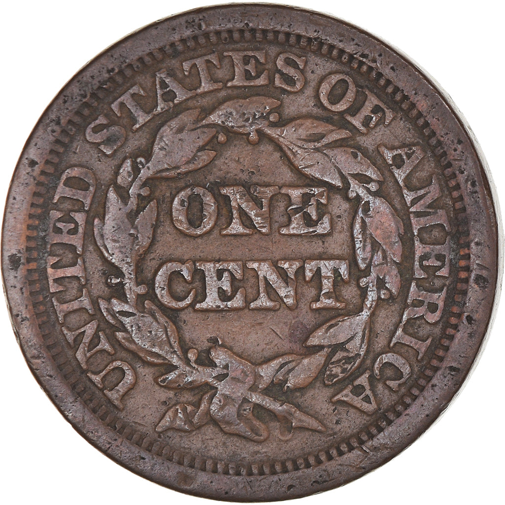 Coin, United States, Braided Hair Cent, Cent, 1849, U.S. Mint, Philadelphia