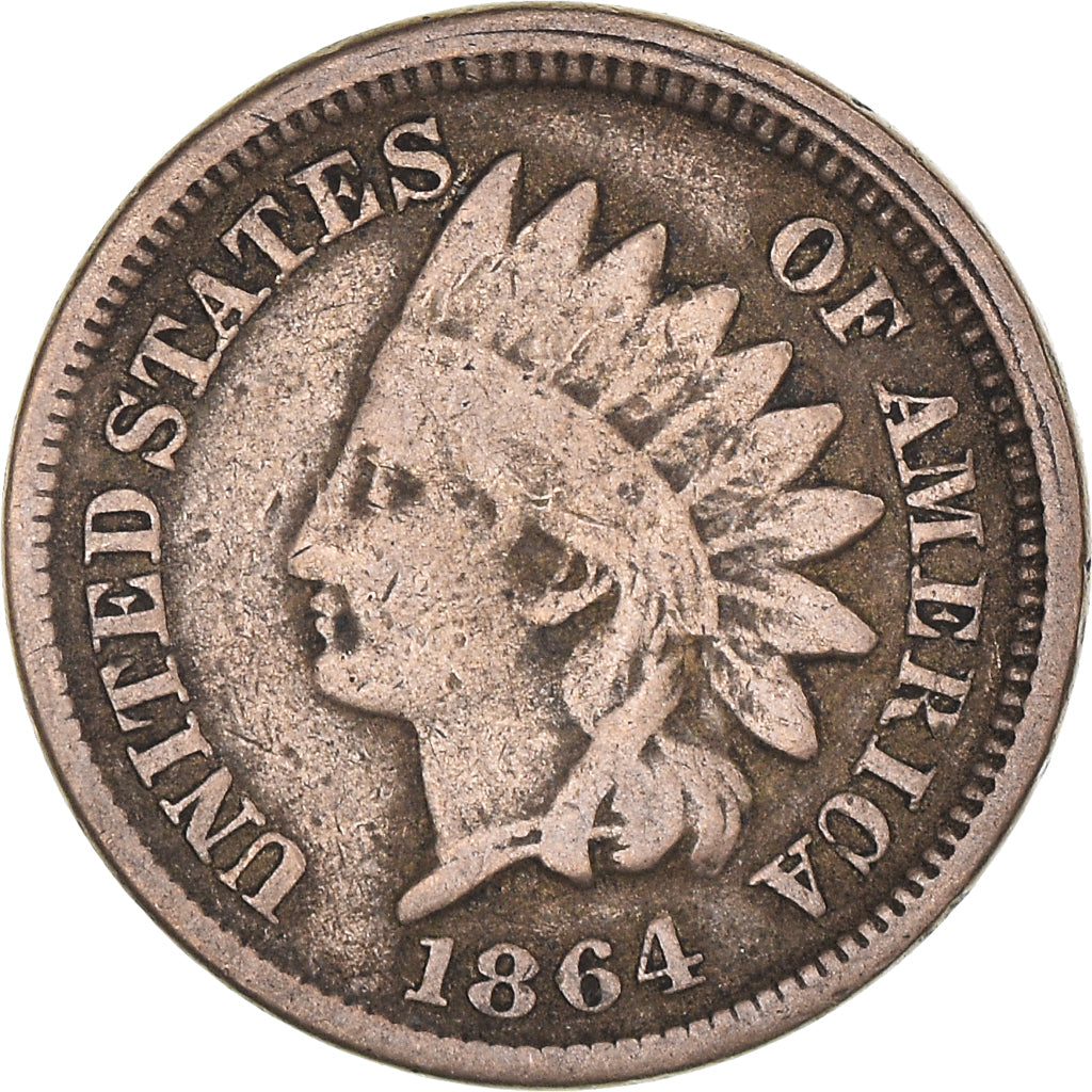 Coin, United States, Indian Head Cent, Cent, 1864, U.S. Mint, Philadelphia
