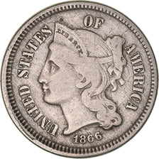 Munten, Verenigde Staten, Nickel 3 Cents, 1866, U.S. Mint, Philadelphia, FR