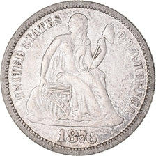 Coin, United States, Seated Liberty Dime, Dime, 1876, U.S. Mint, Philadelphia