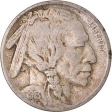 Coin, United States, Buffalo Nickel, 5 Cents, 1913-D, U.S. Mint, Denver