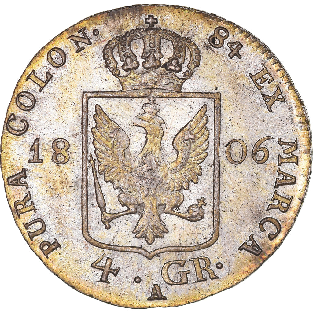 Moneta, Stati tedeschi, PRUSSIA, Friedrich Wilhelm III, 4 Groschen, 1806