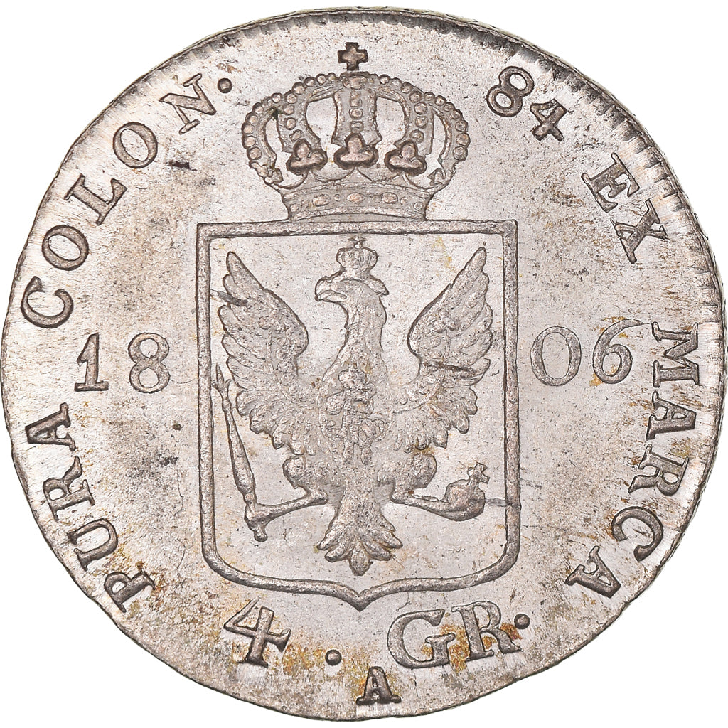 Moneta, Stati tedeschi, PRUSSIA, Friedrich Wilhelm III, 4 Groschen, 1806