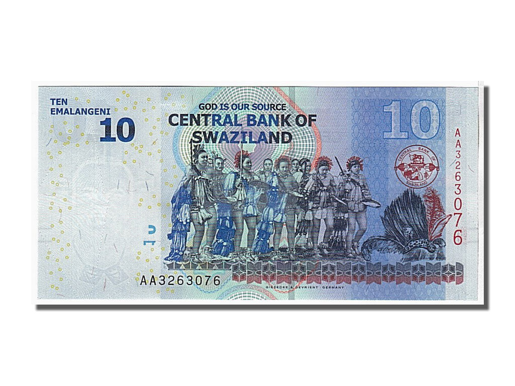 Banknote, Swaziland, 10 Emalangeni, 2010, KM:36a, UNC(65-70)