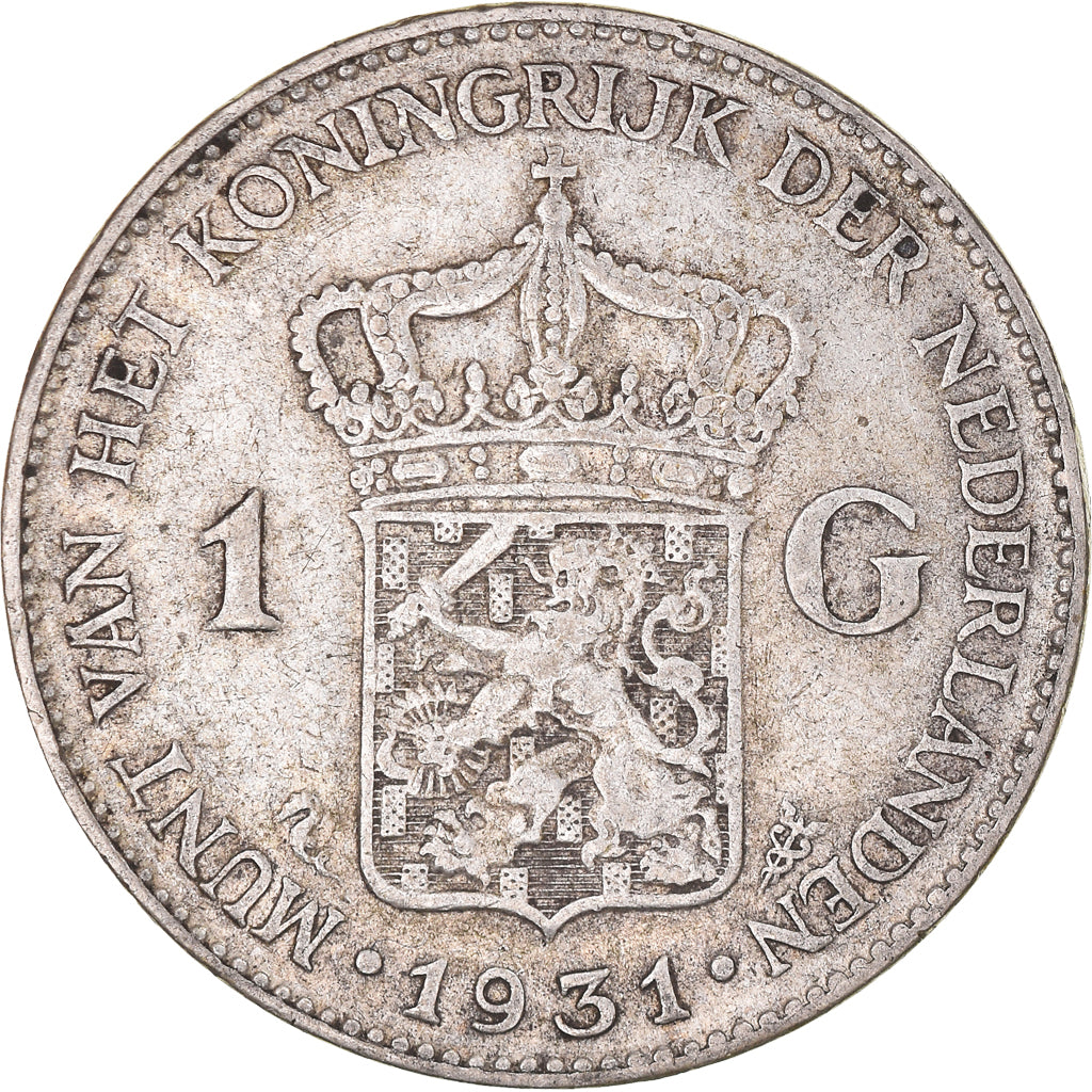 Moeda, Países Baixos, Wilhelmina I, Gulden, 1931, Utrecht, VF(30-35), Prata