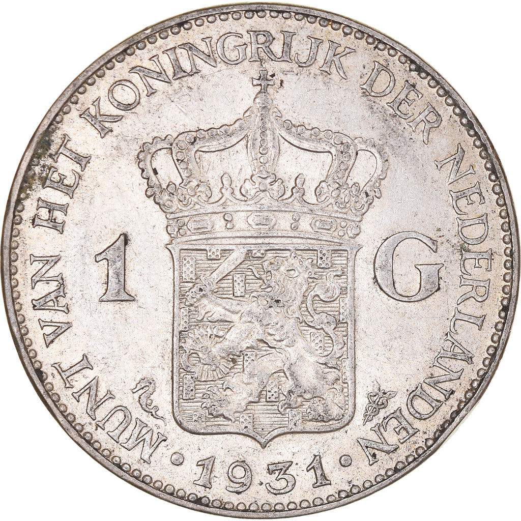 Moeda, Países Baixos, Wilhelmina I, Gulden, 1931, Utrecht, EF(40-45), Prata