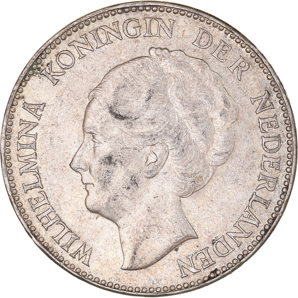 Coin, Netherlands, Wilhelmina I, Gulden, 1931, Utrecht, AU(55-58), Silver