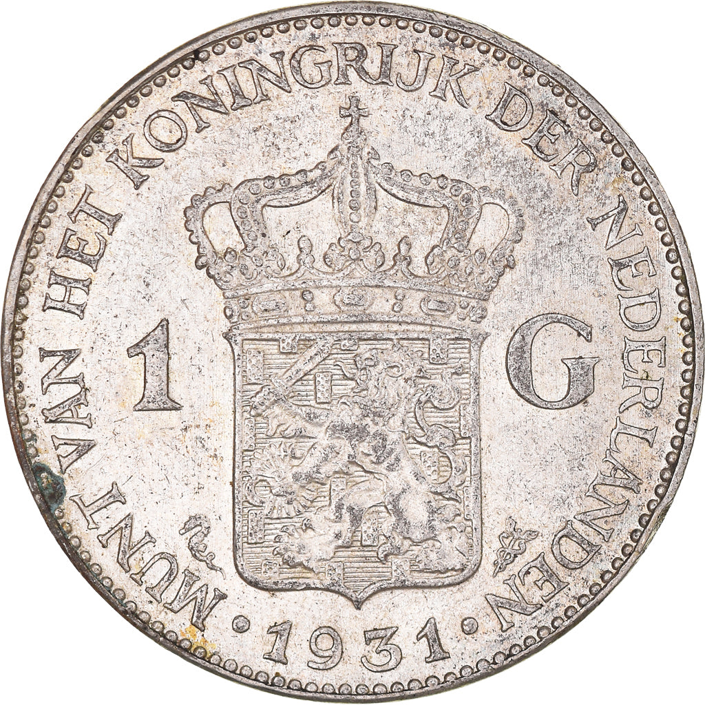 Coin, Netherlands, Wilhelmina I, Gulden, 1931, Utrecht, AU(55-58), Silver