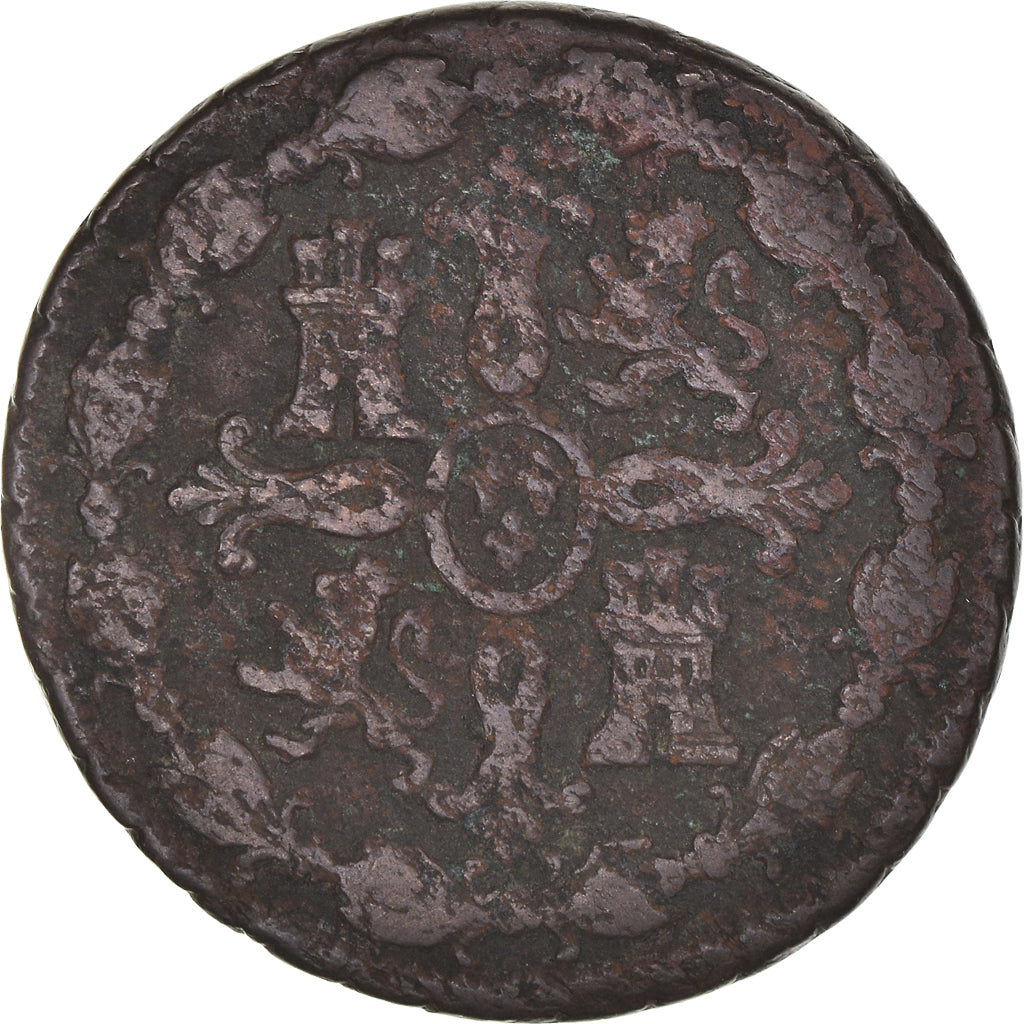 Coin, Spain, Charles IV, 8 Maravedis, 1791, Segovia, VF(20-25), Copper, KM:428