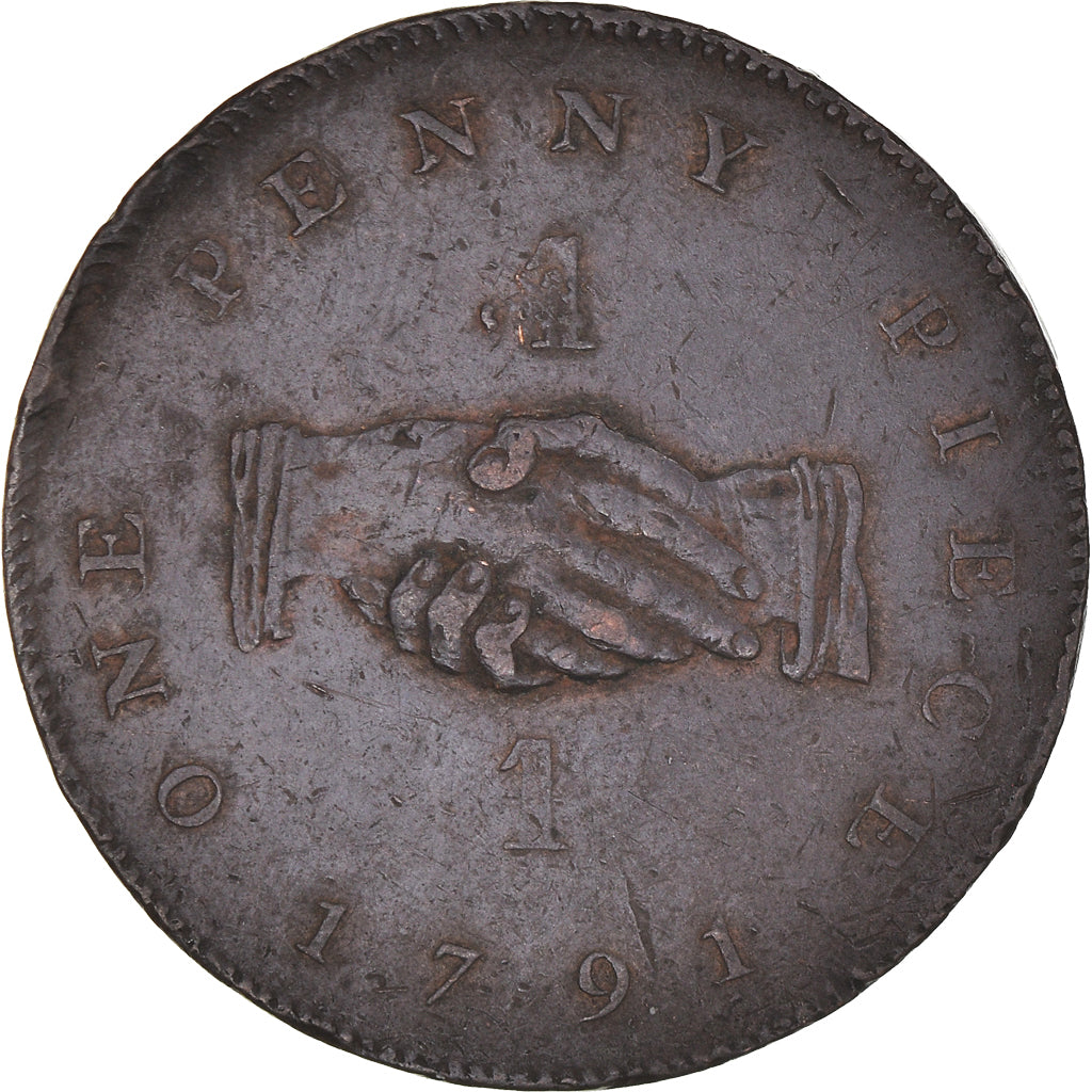 Coin, Sierra Leone, Penny, 1791, Handsworth, VF(30-35), Bronze, KM:2.1