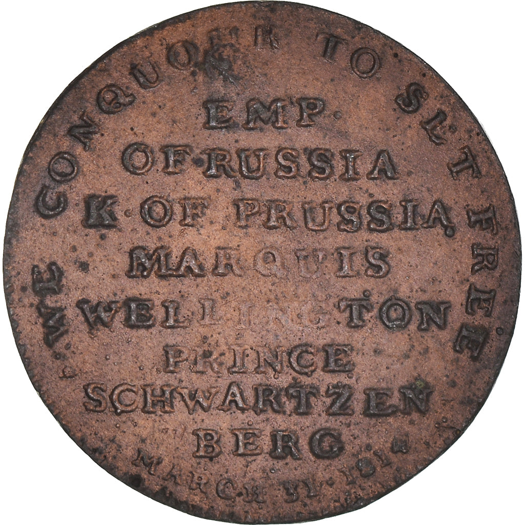 Reino Unido, Token, Napoléon Bonaparte, to Elba, 1814 VF(30-35), Cobre